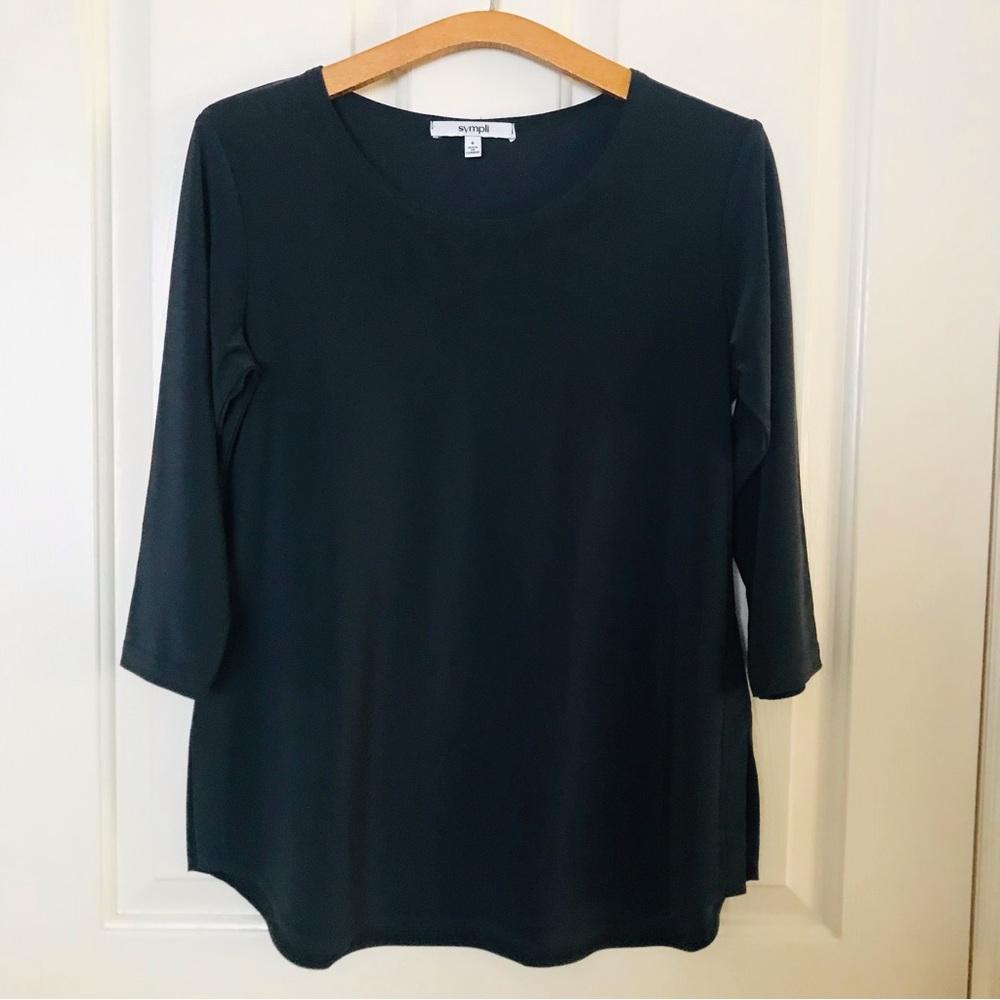 Sympli Women's Black Top/Tunic 3/4 Sleeve Size 6